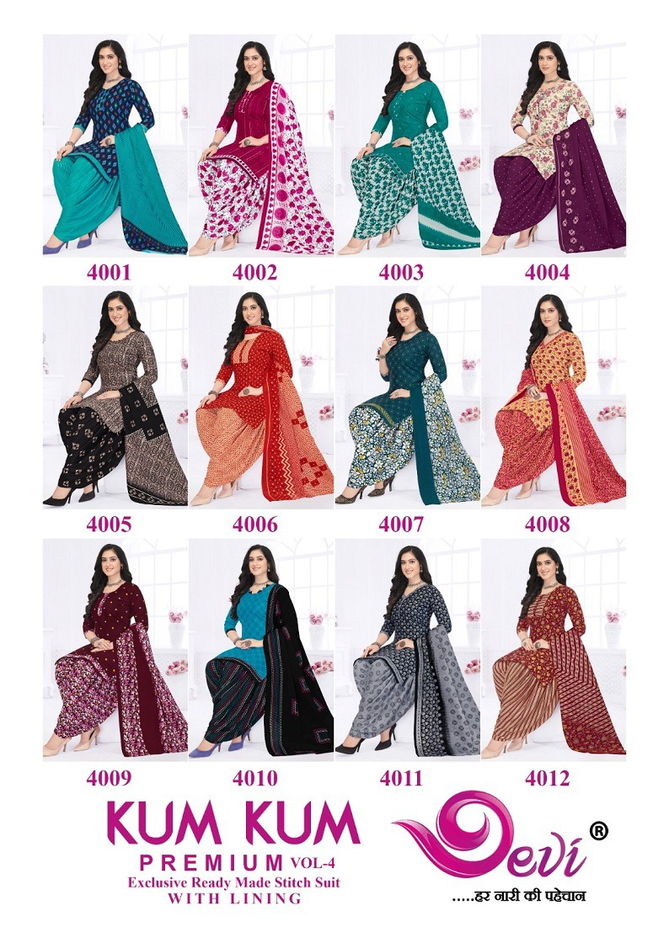 Kumkum Premium Vol 4 By Devi Printed Indo Cotton Readymade Dress Wholesale Price 